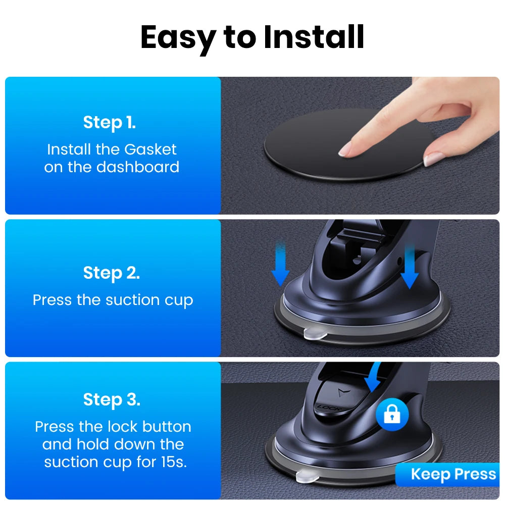 Magnetic car phone mount, view 6