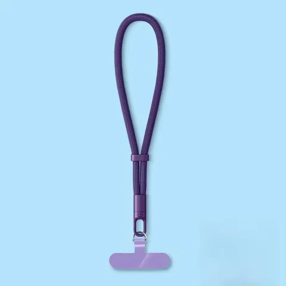 Anti-drop crossbody phone lanyard with 360° rotating clip, purple