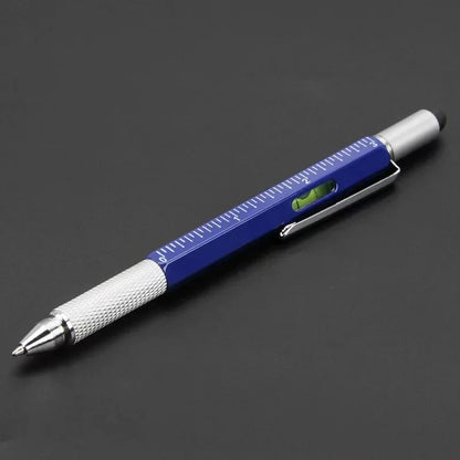 7-in-1 multifunction stylus pen with screwdriver, ruler and level, blue