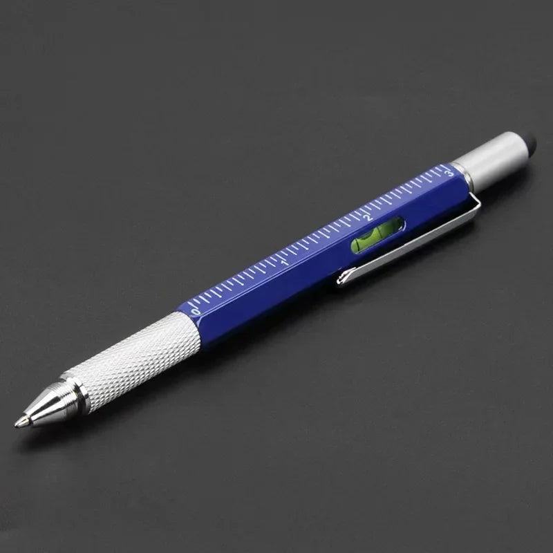 7-in-1 multifunction stylus pen with screwdriver, ruler and level, blue