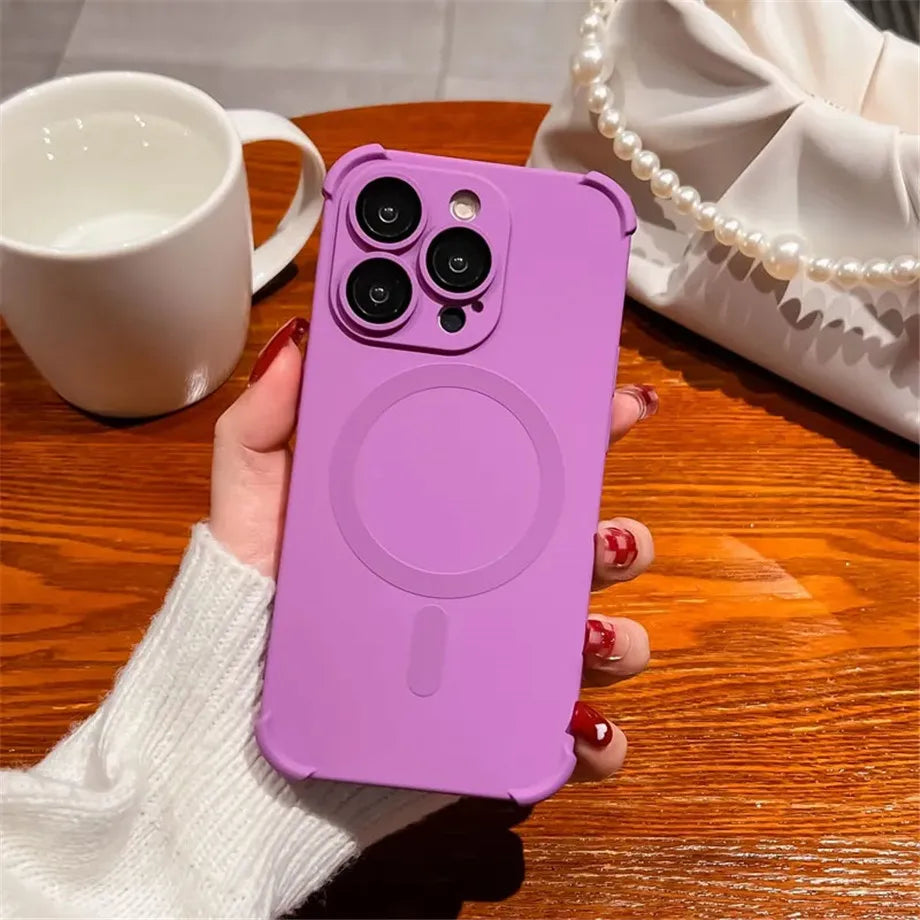 Silicone bumper MagSafe case, purple