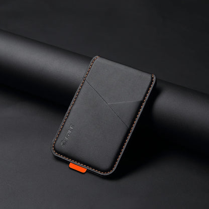 PU leather magnetic card holder, black