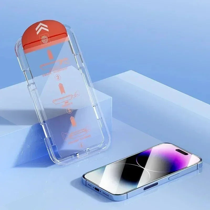 Dust-free tempered glass screen protector for iPhone, view 5