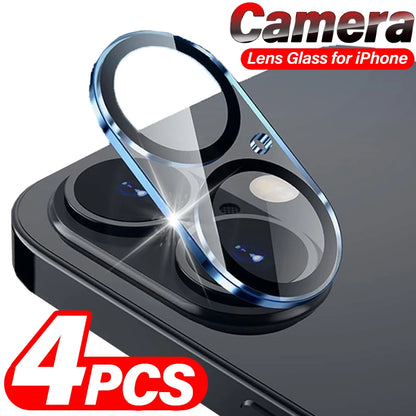 Tempered glass camera lens protectors for iPhone, 4-pack