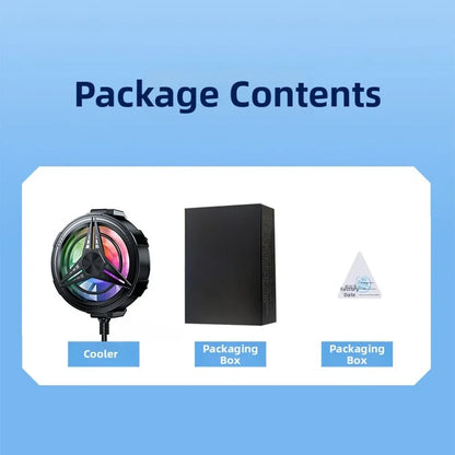Gaming phone cooler fan with RGB LED lights, view 8