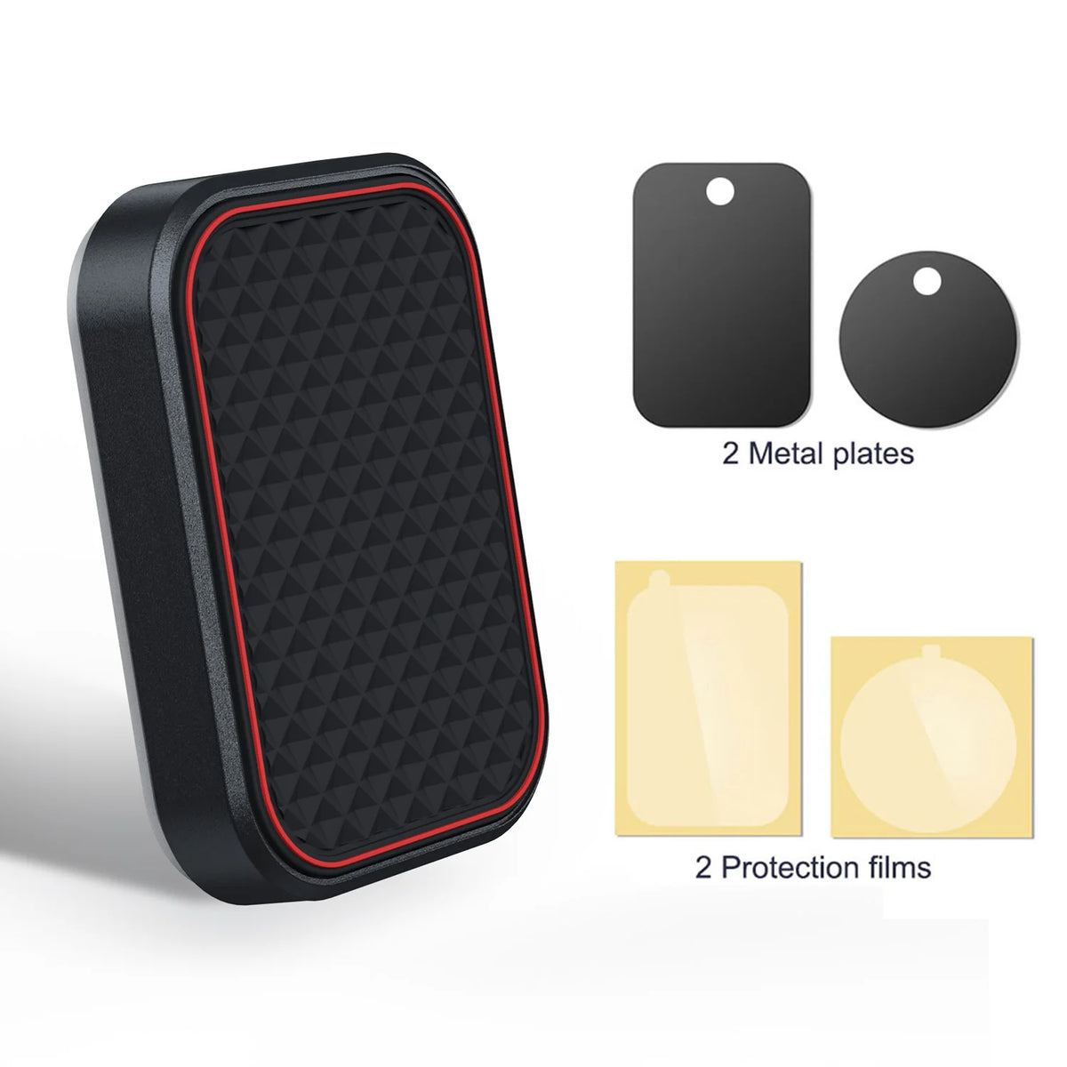 Flat magnetic car phone mount, red
