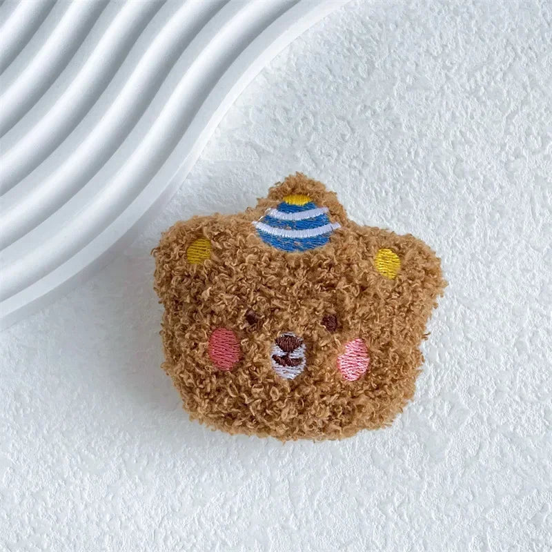 Fluffy plush bear folding phone grip, view 15