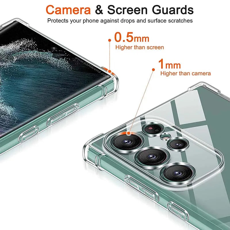 Shockproof clear silicone case for Samsung Galaxy S21–S25 & Note 20, view 4