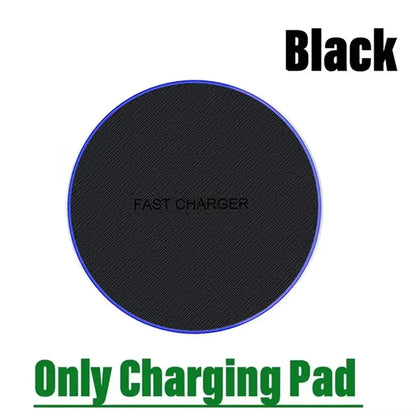 Ultra-thin fast wireless charger pad for iPhone and Samsung Galaxy, no cable black