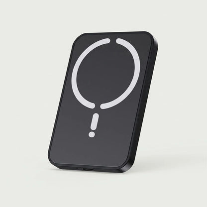 Black 30W magnetic wireless car charger pad for MagSafe iPhones, studio shot