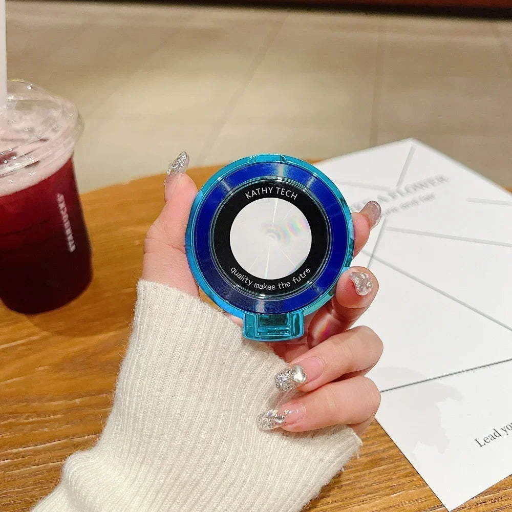 Plated magnetic ring holder, blue