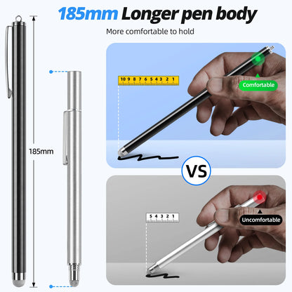Long capacitive stylus pen for touch screens, view 3
