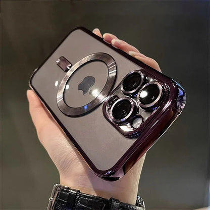 Plated clear MagSafe case, purple