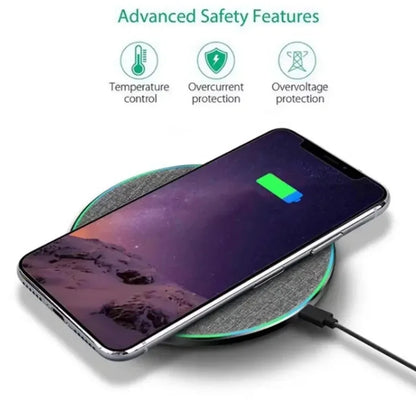 Ultra-thin fast wireless charger pad for iPhone and Samsung Galaxy, view 4