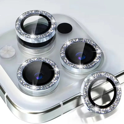 Diamond metal camera lens protector glass for iPhone