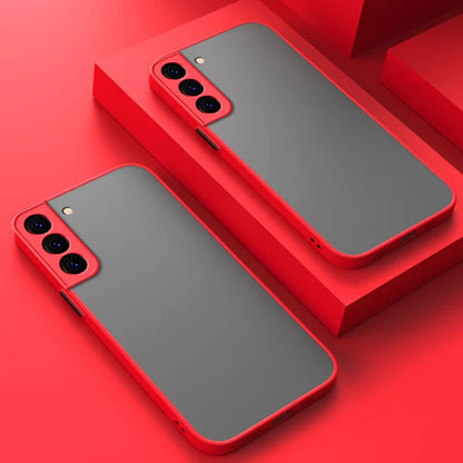 Shockproof matte armor case for Samsung Galaxy S20–S25, red