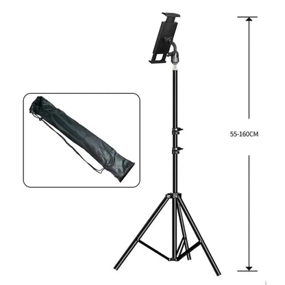Adjustable tripod tablet floor stand with 360° rotating holder, view 8