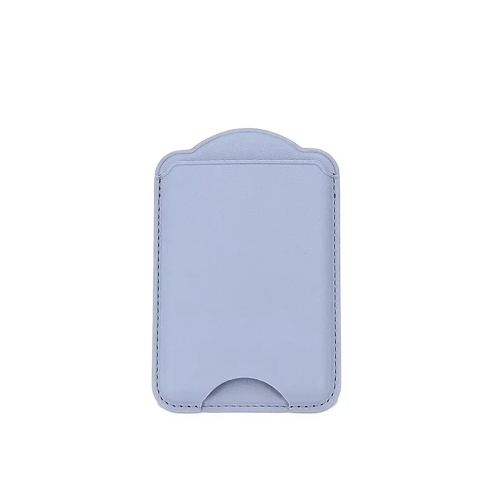 PU leather magnetic card wallet for iPhone 15–18 & Galaxy S25–S26, purple