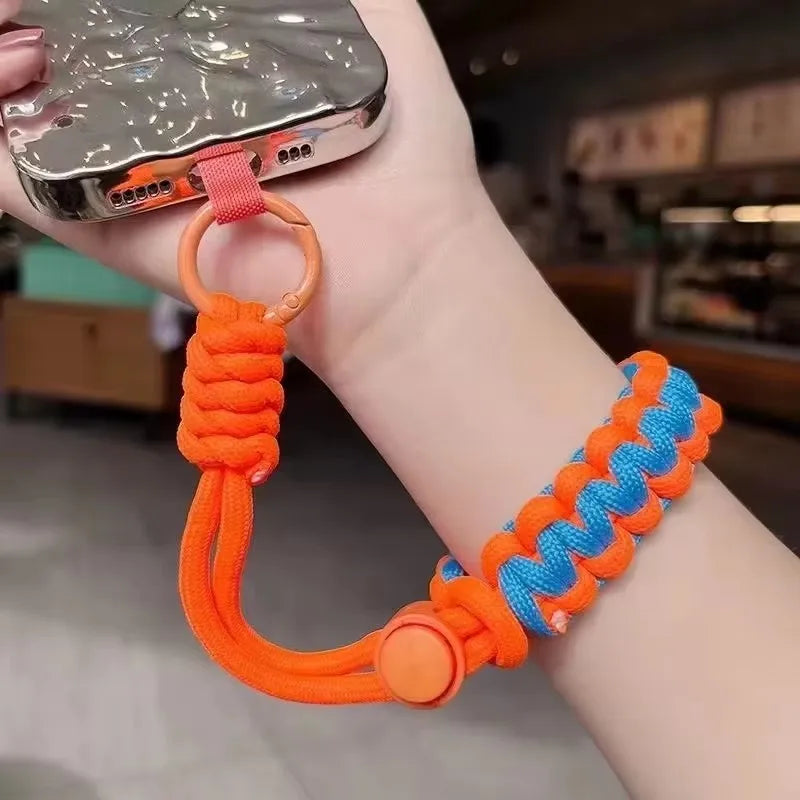 Handwoven adjustable phone wrist strap lanyard, view 3