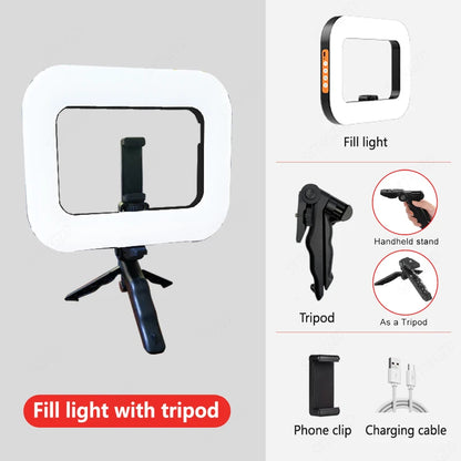 Portable handheld LED ring light for live streaming, view 8