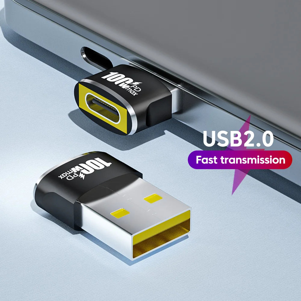 100W USB-C female to USB-A male OTG adapter, view 4
