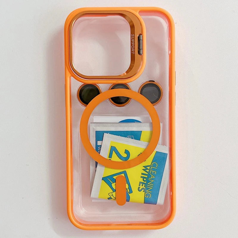 Magnetic kickstand case with lens protection for iPhone 11–18, view 3