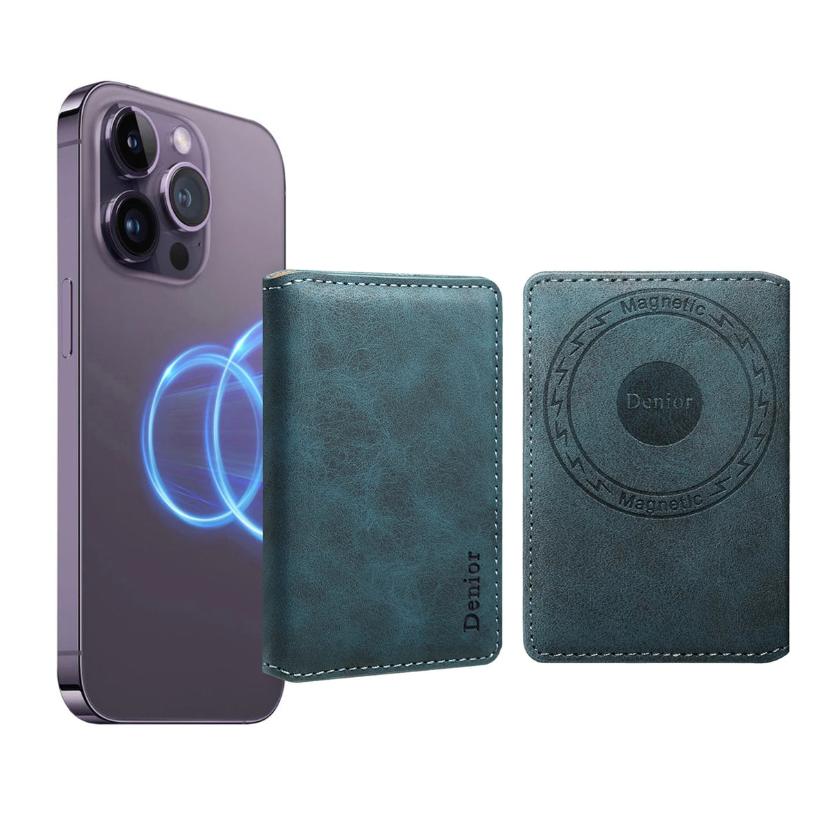 Magnetic PU leather card wallet, view 4
