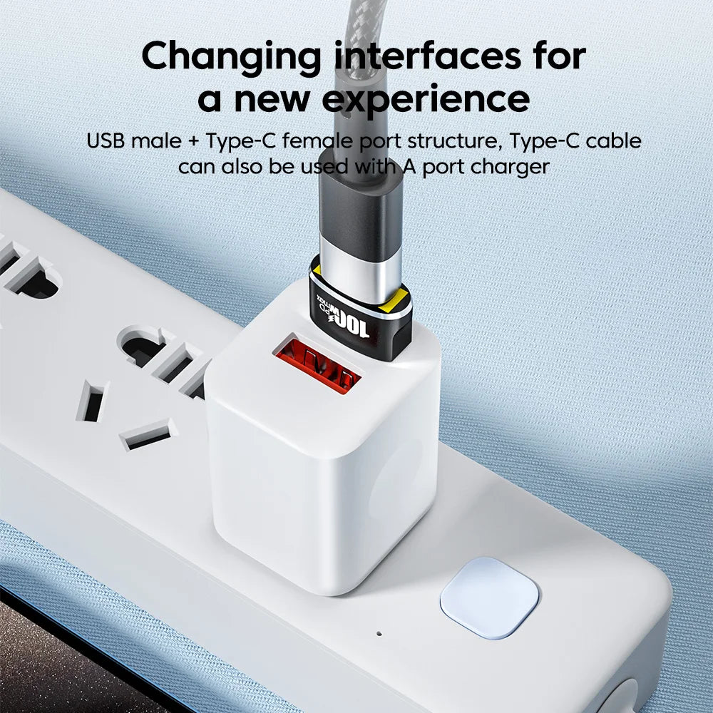100W USB-C female to USB-A male OTG adapter, view 2