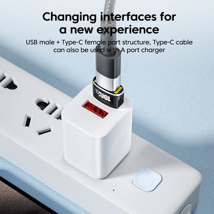 100W USB-C female to USB-A male OTG adapter, view 2