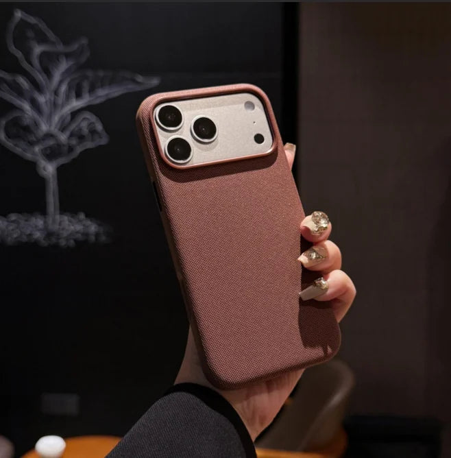 Woven fabric MagSafe case for iPhone 11–17 & Air, brown