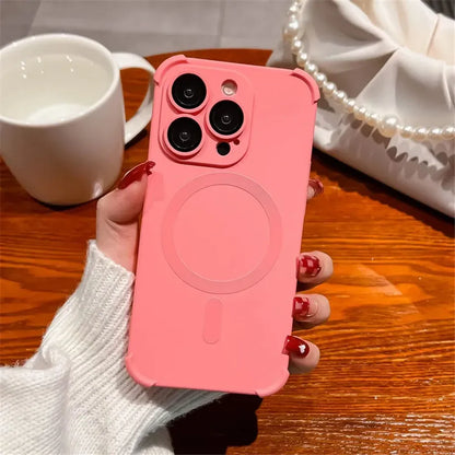 Silicone bumper MagSafe case, pink