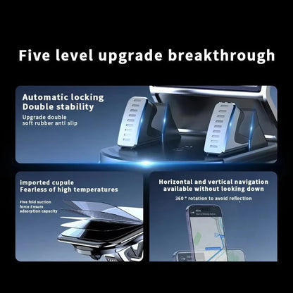 360° rotating dashboard car phone holder with number plate, view 5
