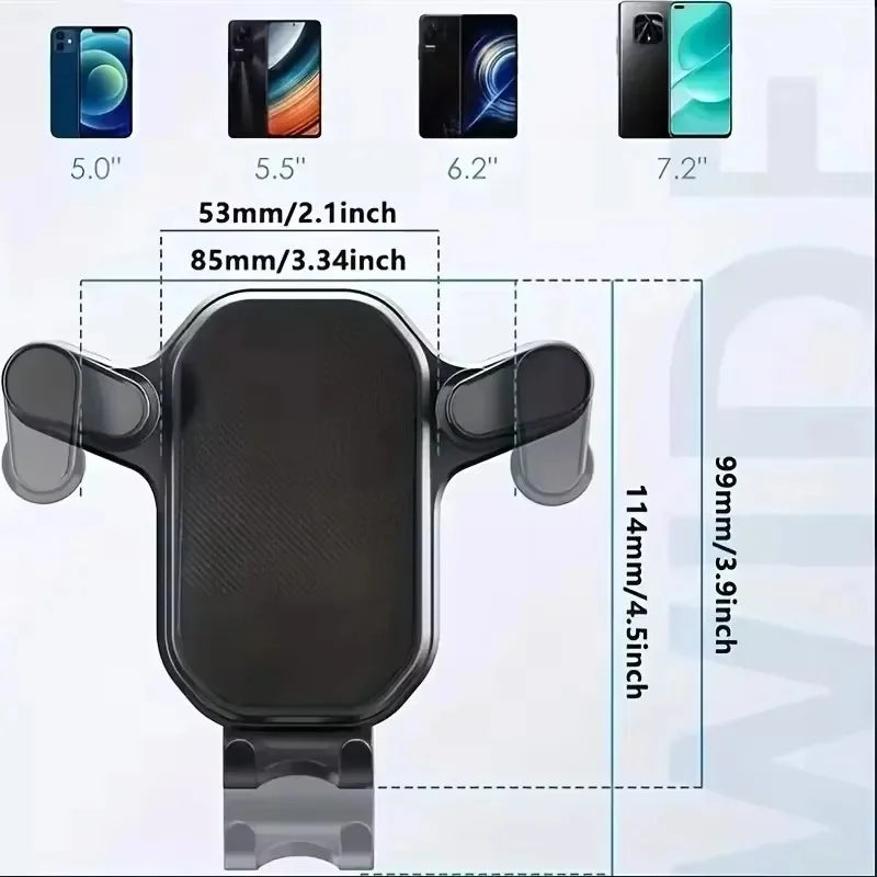 Gravity car phone holder for spiral air vents, view 6
