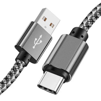 Braided USB-A to USB-C cable, gray
