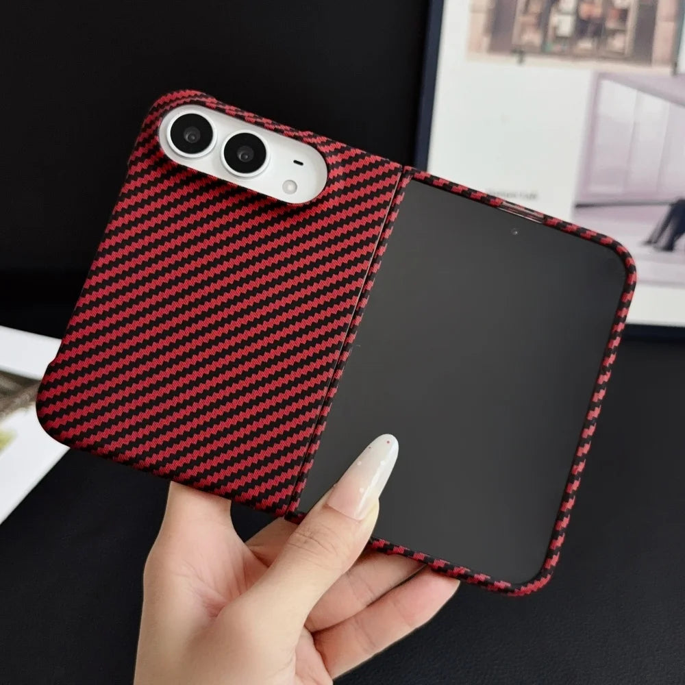 Red carbon fibre MagSafe case for iPhone Duo