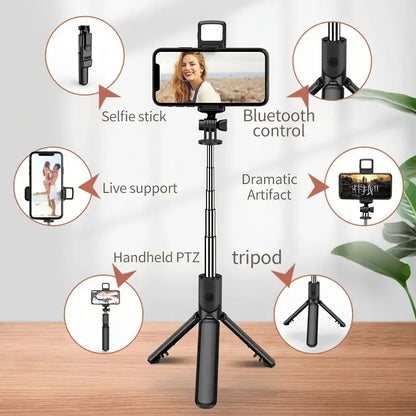Expandable selfie stick tripod, view 4