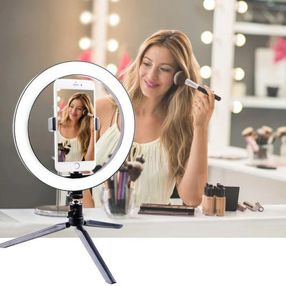 10-inch dimmable LED ring light kit with tripod