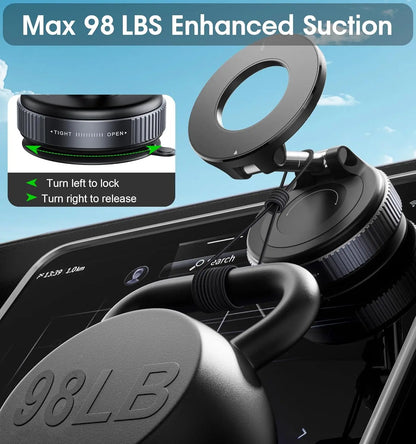 Vacuum suction magnetic phone holder, view 2