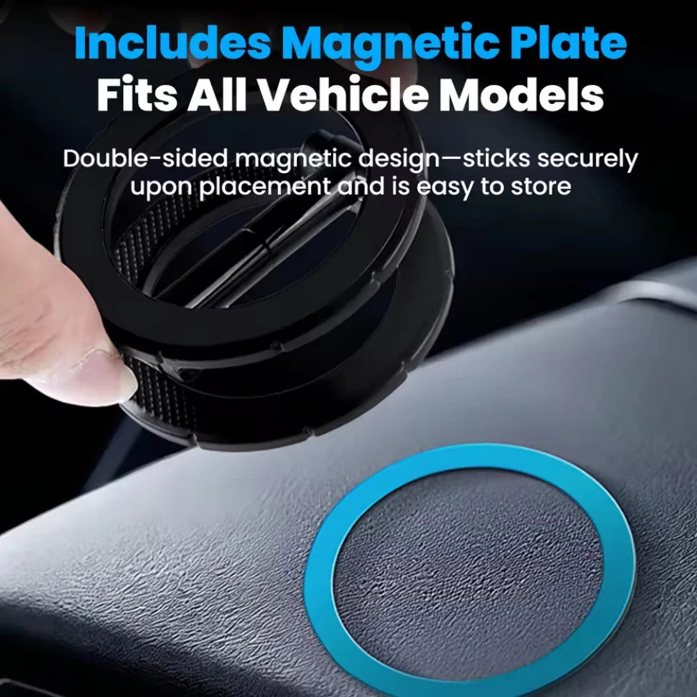 Foldable double-sided magnetic car phone mount with 360° rotation, view 5
