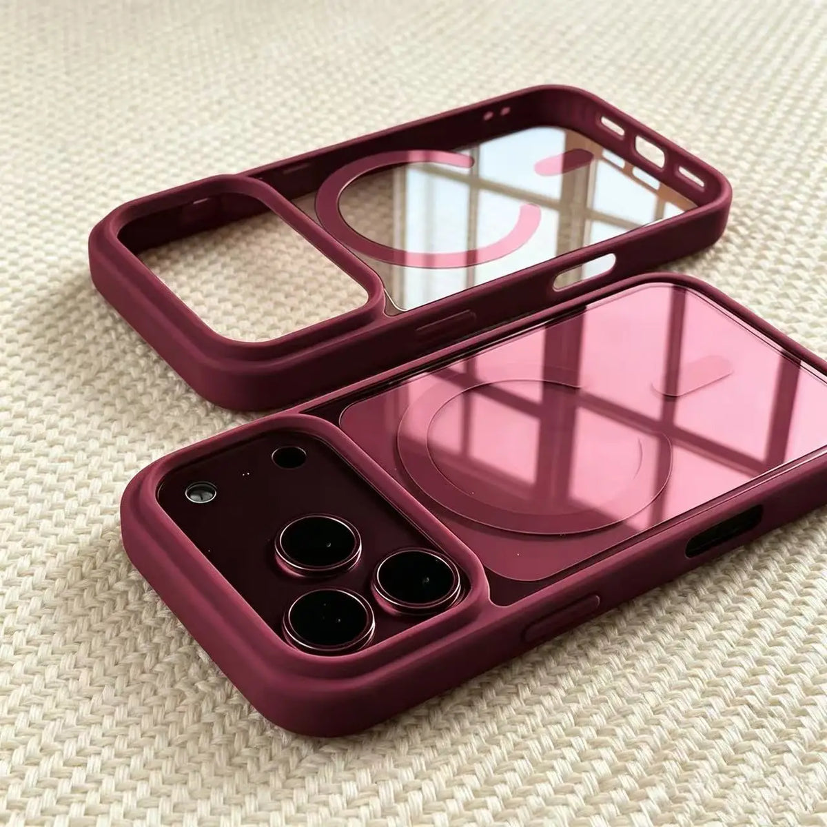 Transparent acrylic MagSafe case for iPhone 12–17 & Air