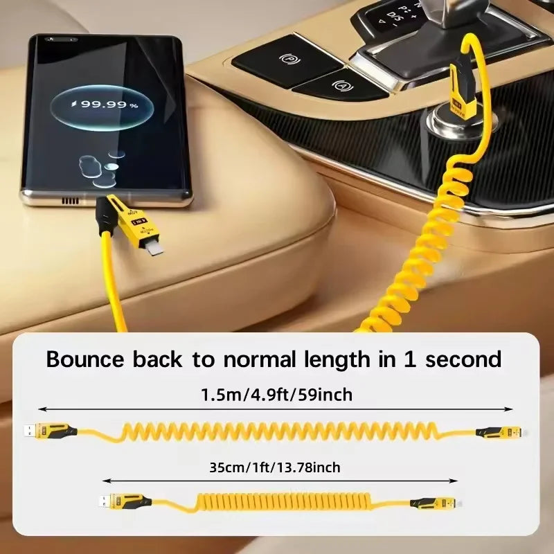 4-in-1 65W coiled charging cable, view 3