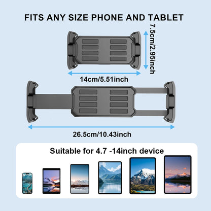 Adjustable tripod tablet floor stand with 360° rotating holder, view 3