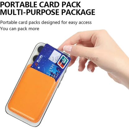 Magnetic leather card wallet with hidden stand for iPhone 13–15, view 3