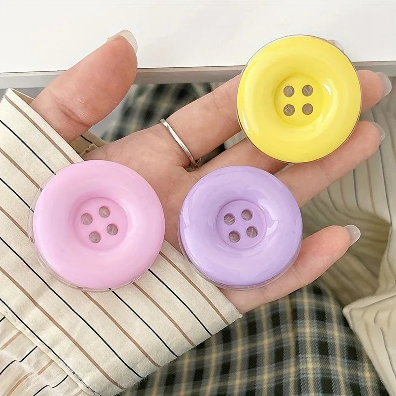 3D cute button folding phone grip and stand, view 2