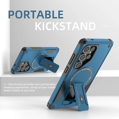 Magnetic armor case with fold stand for Samsung Galaxy S and A series, view 6