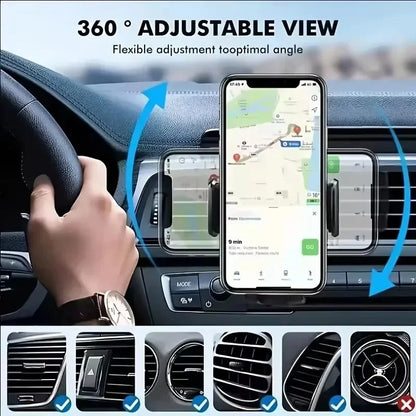 Gravity car phone holder for spiral air vents, view 3