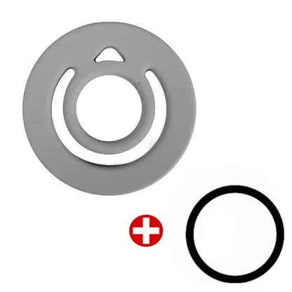 Magnetic silicone finger ring grip stand for iPhone 15–17, gray