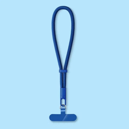 Anti-drop crossbody phone lanyard with 360° rotating clip, blue