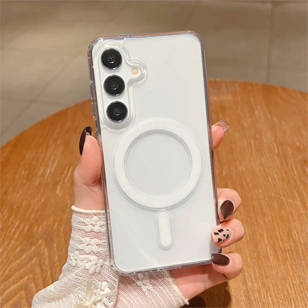 Clear magnetic wireless charging case for Samsung Galaxy S and A series, view 5