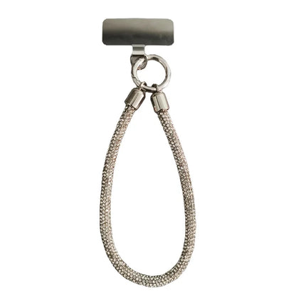 Diamond phone wrist chain lanyard with metal clip, view 4